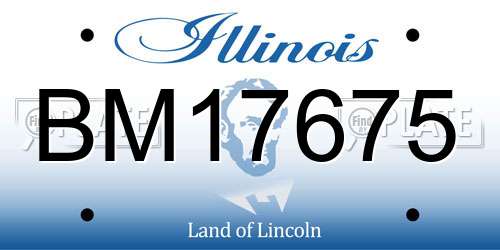 BM17675 Illinois License Plate