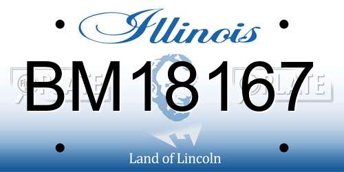BM18167 Illinois License Plate