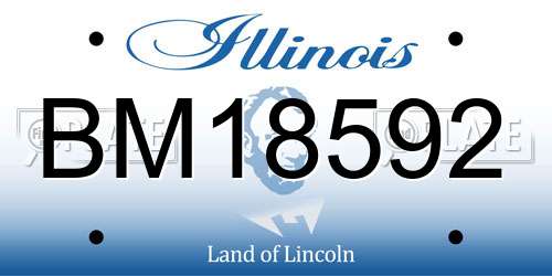 BM18592 Illinois License Plate