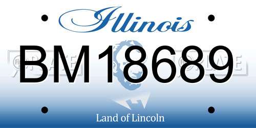 BM18689 Illinois License Plate