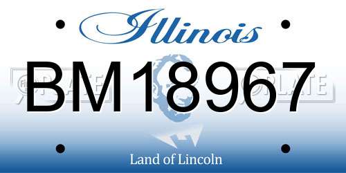 BM18967 Illinois License Plate