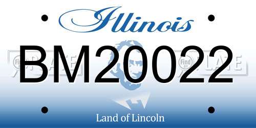 BM20022 Illinois License Plate