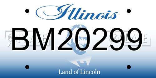 BM20299 Illinois License Plate