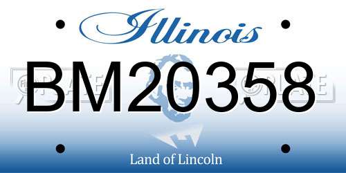 BM20358 Illinois License Plate
