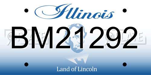 BM21292 Illinois License Plate