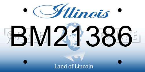 BM21386 Illinois License Plate