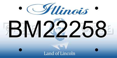 BM22258 Illinois License Plate