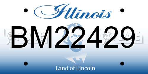 BM22429 Illinois License Plate