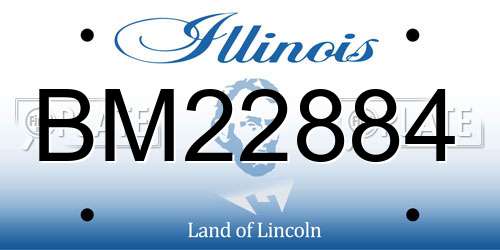 BM22884 Illinois License Plate