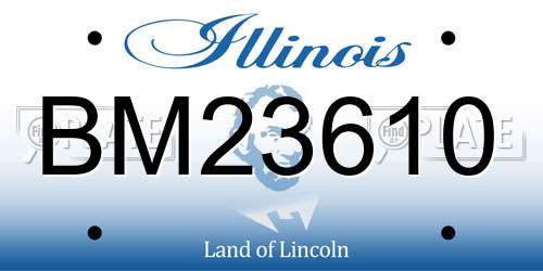 BM23610 Illinois License Plate