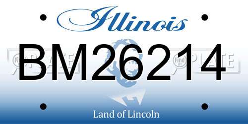 BM26214 Illinois License Plate
