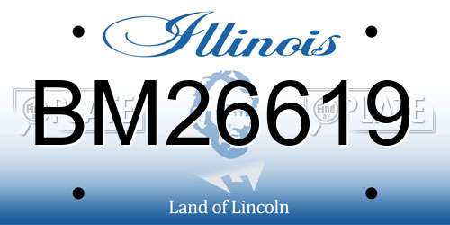 BM26619 Illinois License Plate