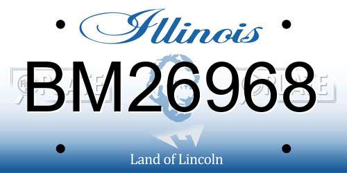 BM26968 Illinois License Plate