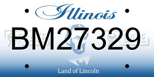 BM27329 Illinois License Plate