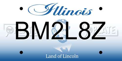 BM2L8Z Illinois License Plate