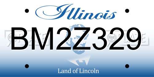 BM2Z329 Illinois License Plate