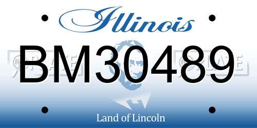 BM30489 Illinois License Plate