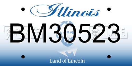 BM30523 Illinois License Plate