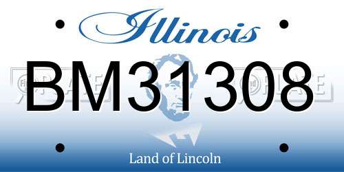BM31308 Illinois License Plate