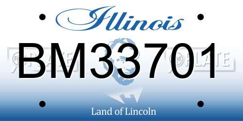 BM33701 Illinois License Plate