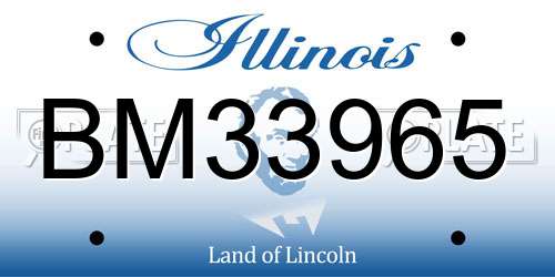 BM33965 Illinois License Plate