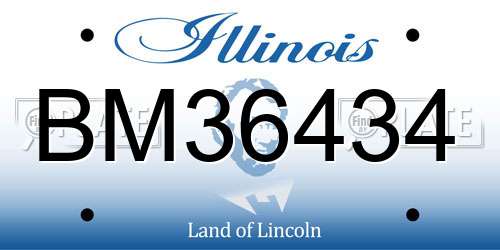 BM36434 Illinois License Plate