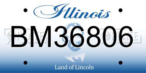 BM36806 Illinois License Plate