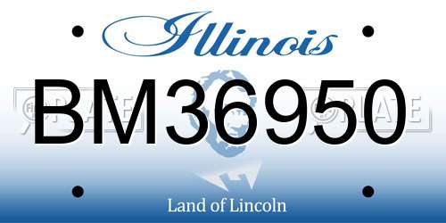 BM36950 Illinois License Plate