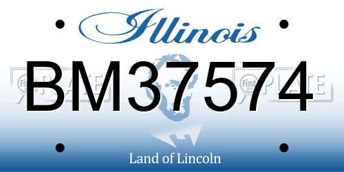 BM37574 Illinois License Plate