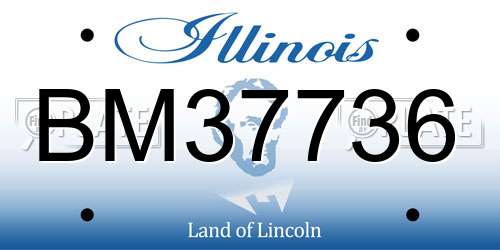 BM37736 Illinois License Plate