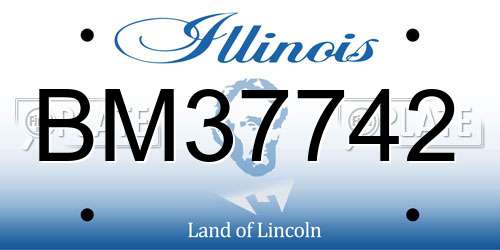 BM37742 Illinois License Plate