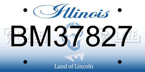 BM37827 Illinois License Plate