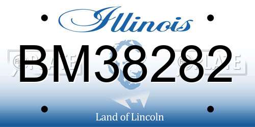 BM38282 Illinois License Plate