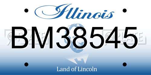 BM38545 Illinois License Plate