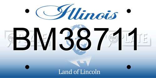 BM38711 Illinois License Plate