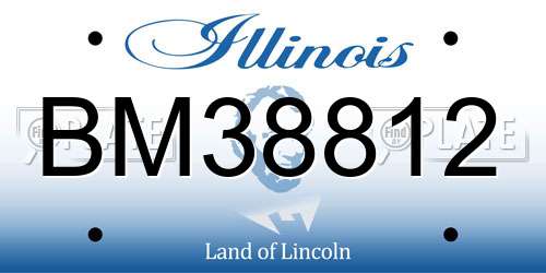 BM38812 Illinois License Plate