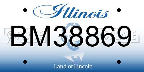 BM38869 Illinois License Plate