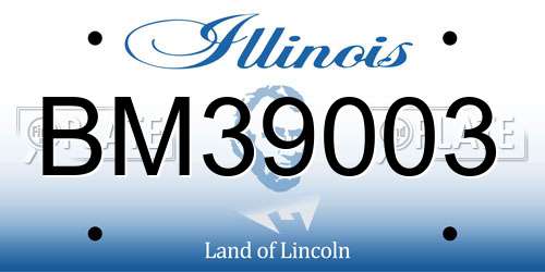BM39003 Illinois License Plate