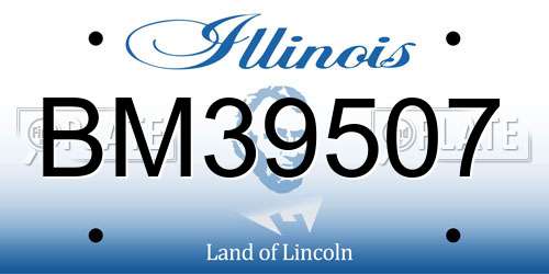 BM39507 Illinois License Plate
