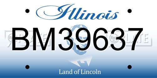 BM39637 Illinois License Plate