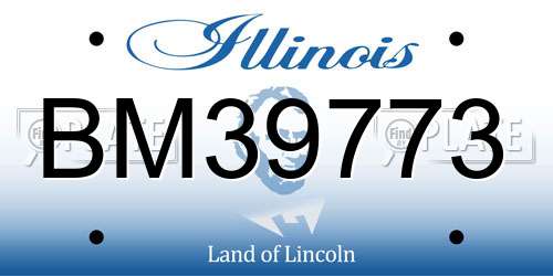 BM39773 Illinois License Plate