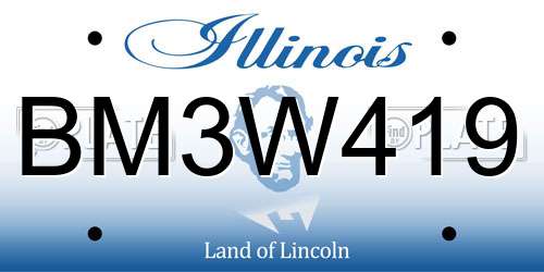 BM3W419 Illinois License Plate