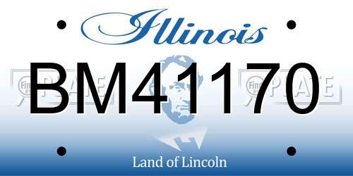 BM41170 Illinois License Plate