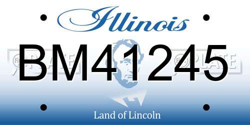 BM41245 Illinois License Plate