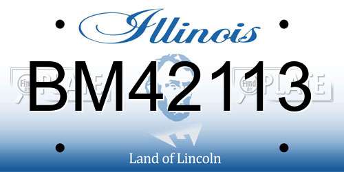 BM42113 Illinois License Plate
