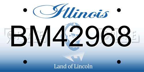 BM42968 Illinois License Plate