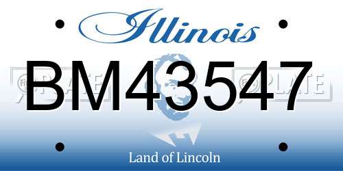 BM43547 Illinois License Plate