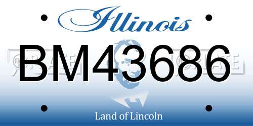 BM43686 Illinois License Plate