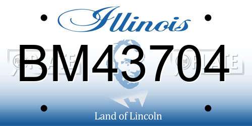 BM43704 Illinois License Plate