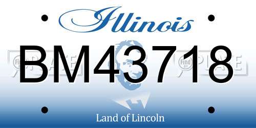 BM43718 Illinois License Plate